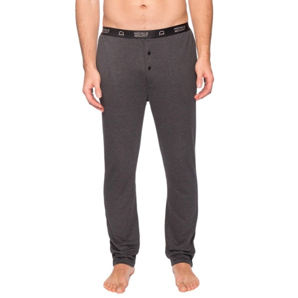 Men's Noble Mount Charcoal Grey Striped Sleep Pants‎